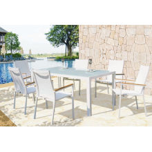 Hochwertige Moderne Outdoor Möbel Sling Patio Dining Set für Hotel Backyard Restaurant (D560; S262)